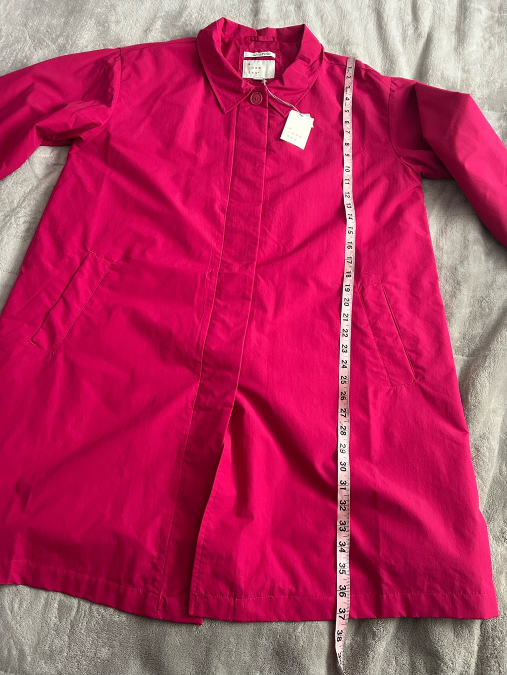 A New Day Women's Long Trench Coat -
Vibrant Magenta Pink size XL - Picture 5 of 6